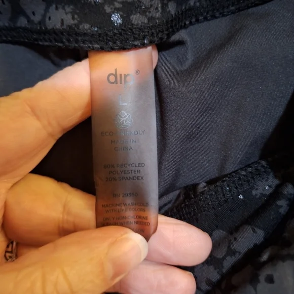 Dip Brand Black Patterned Leggings Size Large - Picture 3 of 6